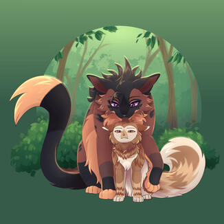 OC Fullbody_CharredVulture & Amberwing OC Fullbody_CharredVulture & Amberwing